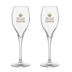 Keep calm & Drink Champagne S/2 Verres à champagne