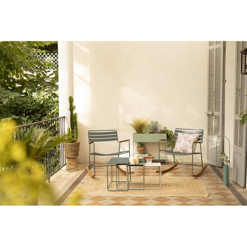 OULALA Set de 3 tables gigognes Carbone/ Gris argile/ Miel