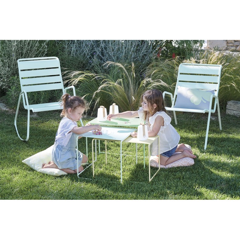 OULALA Set de 3 tables gigognes Carbone/ Gris argile/ Miel
