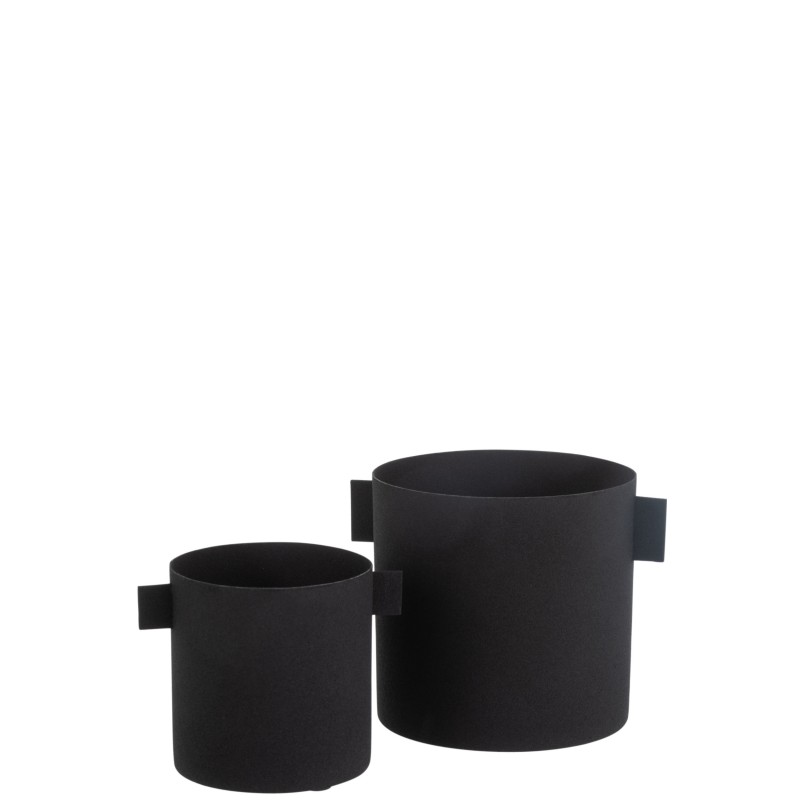 Cachepot Rond Metal Noir