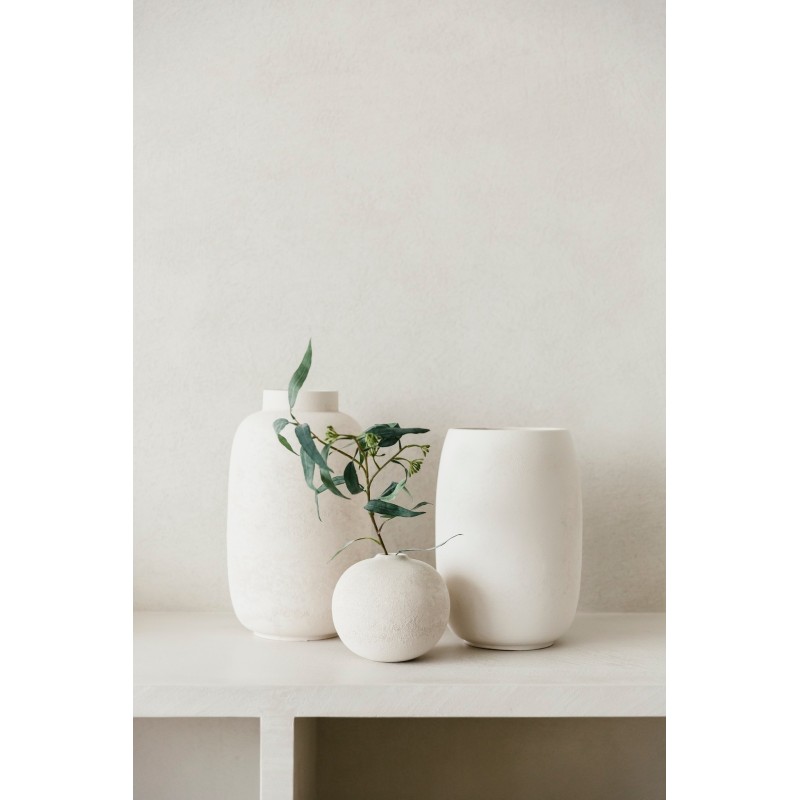 BULLET vase boule Blanc Ivoir Small